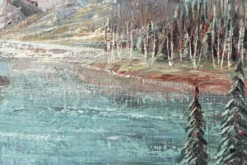 Huile sur toile, paysage de montagne, signé Kaj Brandstrup