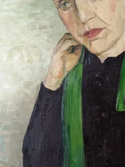 Huile sur toile portrait ancien décoration alternative campagne