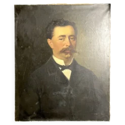 Huile sur toile portrait ancêtre signé A. Juliard daté XIXème