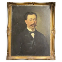 Huile sur toile portrait ancêtre signé A. Juliard daté XIXème