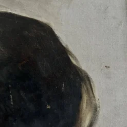 Huile sur toile portrait de jeune homme de qualité de profil fin XIXe