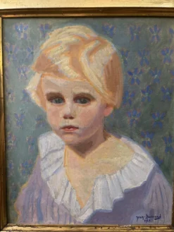 Huile sur toile, portrait d’enfant signé J. Bertrand début XXème