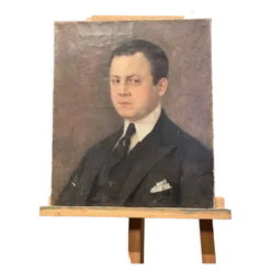 Huile sur toile, portrait d'un homme
