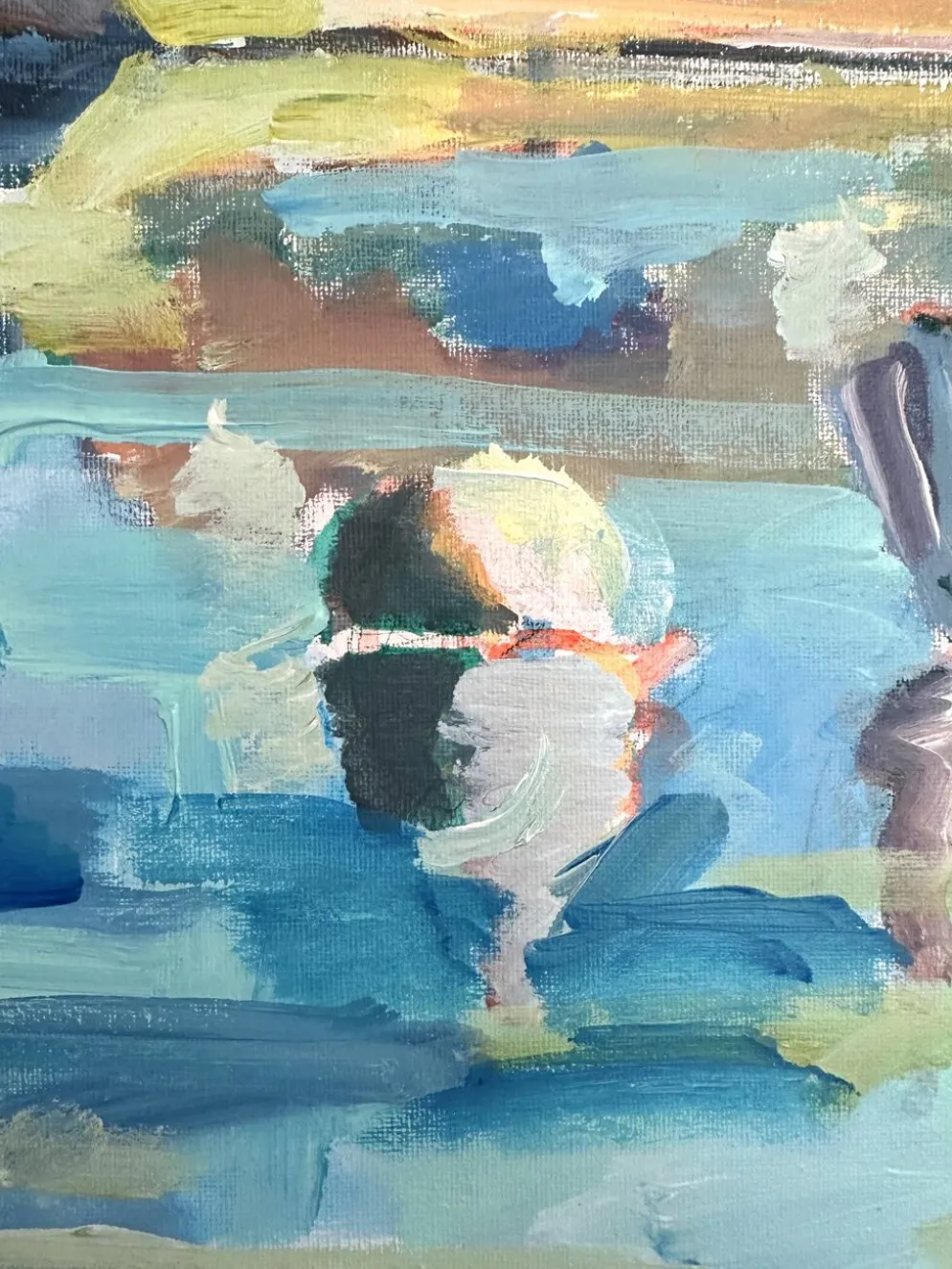 Huile sur toile signée, port de pêche aux barques colorées