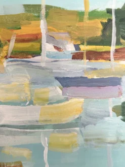 Huile sur toile signée, port de plaisance