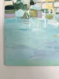 Huile sur toile signée, port de plaisance