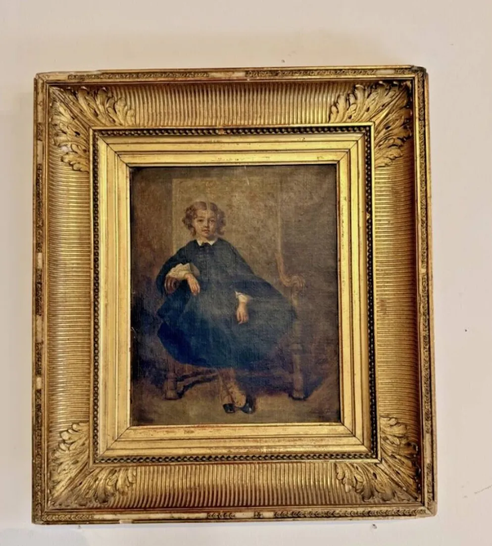 Huile sur toile XIXe – Lucile Doux – Portrait de demoiselle