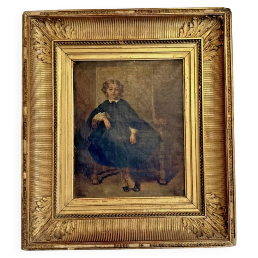 Huile sur toile XIXe – Lucile Doux – Portrait de demoiselle