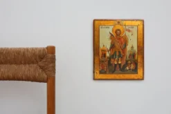 Icône religieuse russe de saint Jean le Guerrier, XIXe siècle