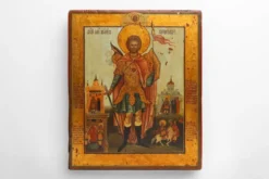 Icône religieuse russe de saint Jean le Guerrier, XIXe siècle