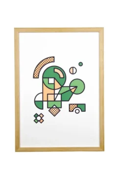 Illustration - Affiche A3 abstraite géométrique graphique colorée numérotée #007