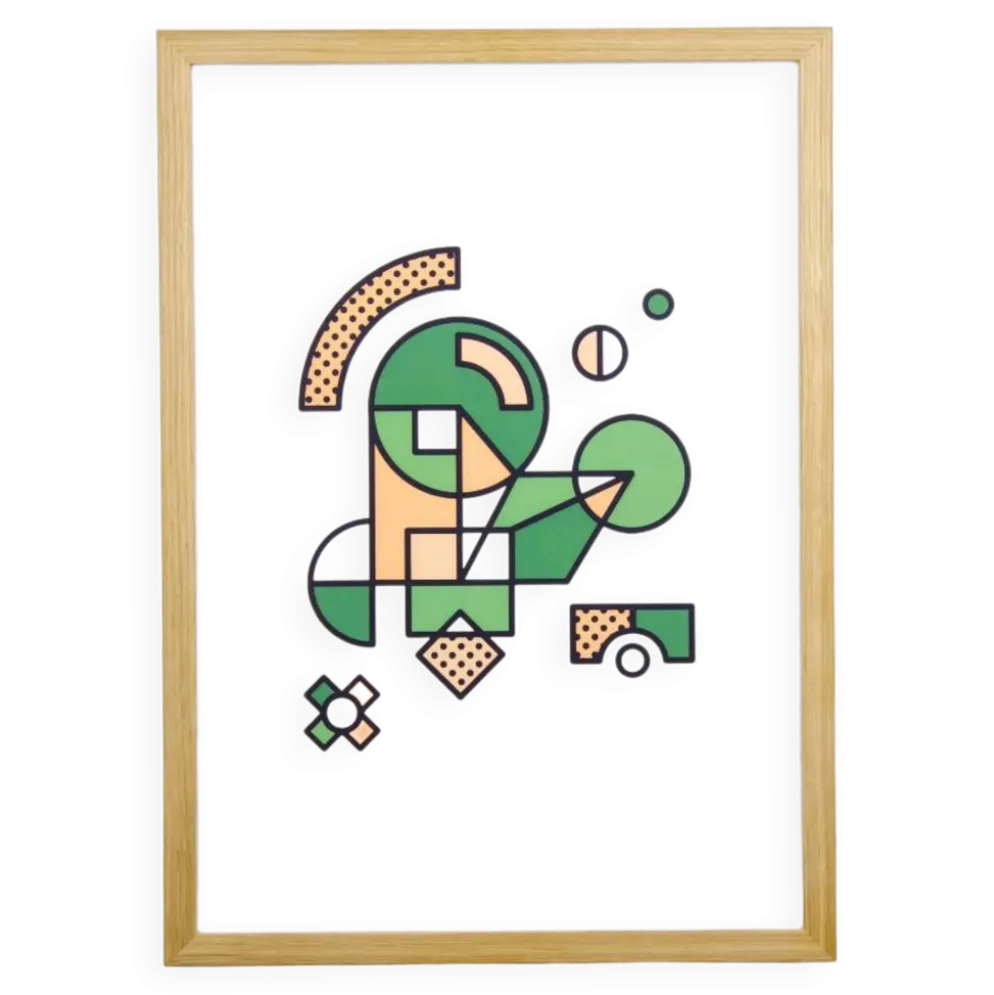 Illustration - Affiche A3 abstraite géométrique graphique colorée numérotée #007