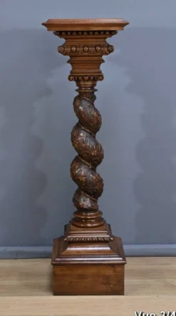 Importante Colonne Pivotante en Noyer massif – 1900