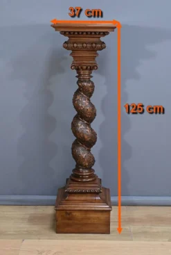 Importante Colonne Pivotante en Noyer massif – 1900