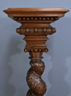 Importante Colonne Pivotante en Noyer massif – 1900