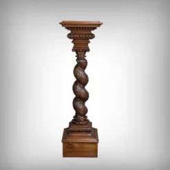 Importante Colonne Pivotante en Noyer massif – 1900