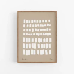 Impression abstraite beige giclée, 50x70cm
