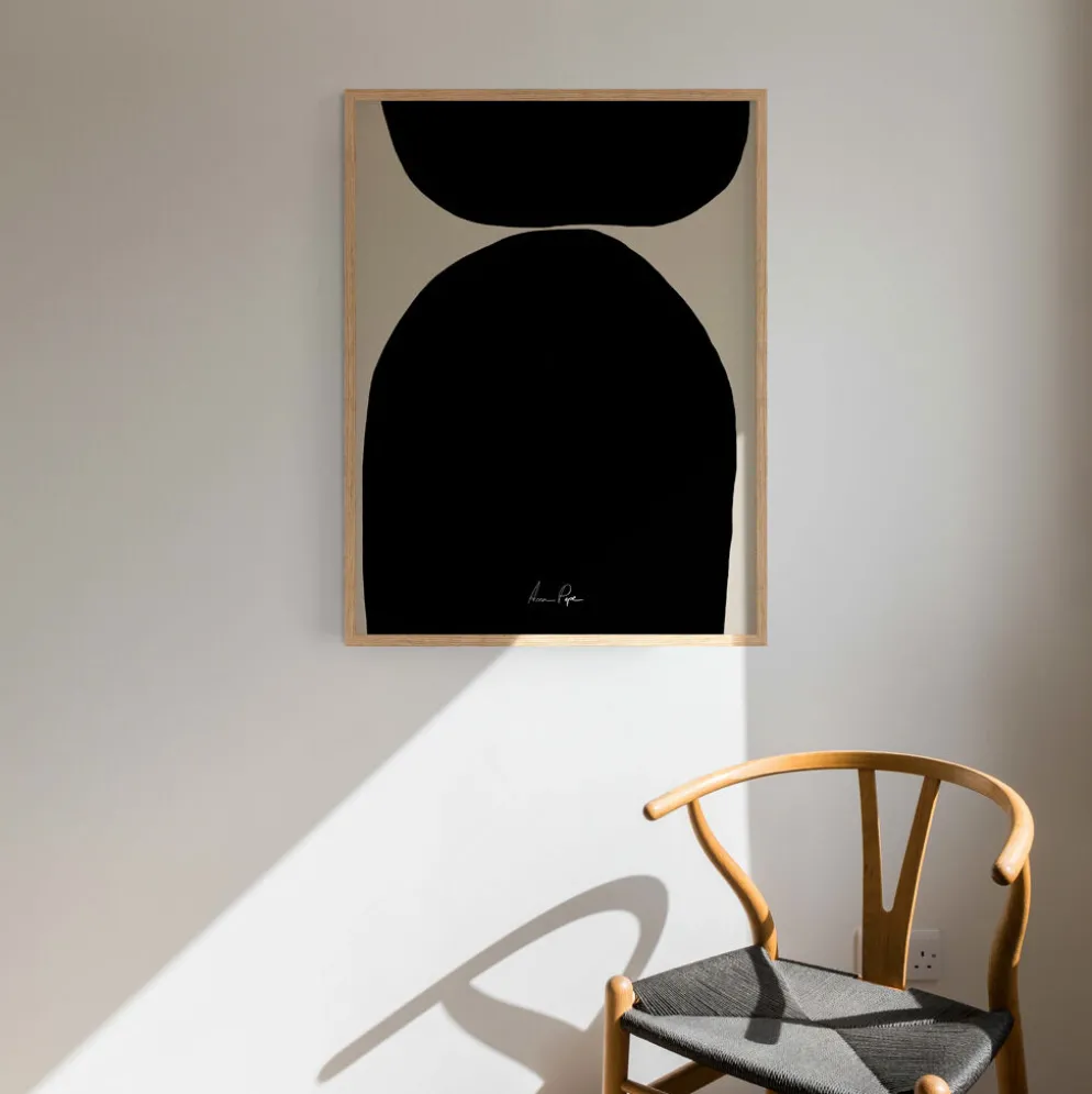 Impression d'art abstraite encadrée, impression giclée, 50 x 70 cm
