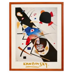 Impression d'art vintage encadrée de Kandinsky, 85 x 64 cm