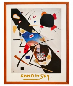 Impression d'art vintage encadrée de Kandinsky, 85 x 64 cm