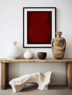 Impression giclée abstraite bordeaux, 50x70