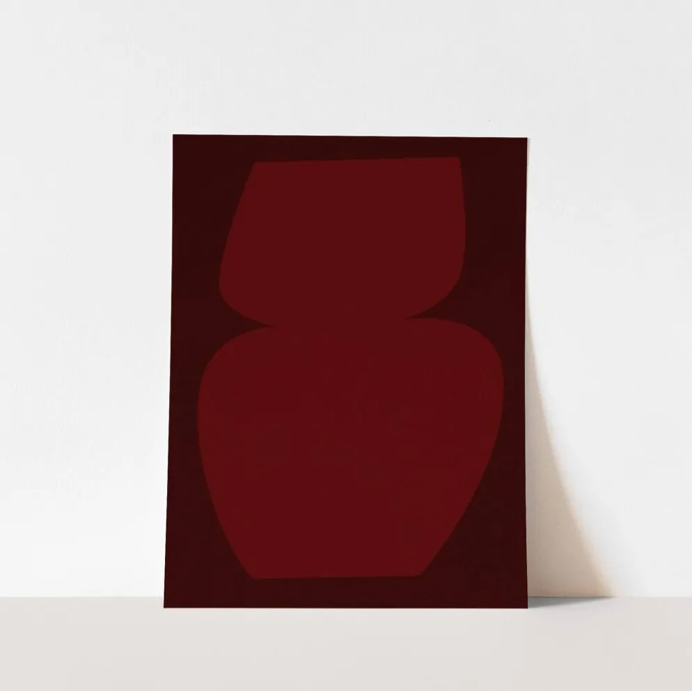 Impression giclée abstraite bordeaux, 50x70