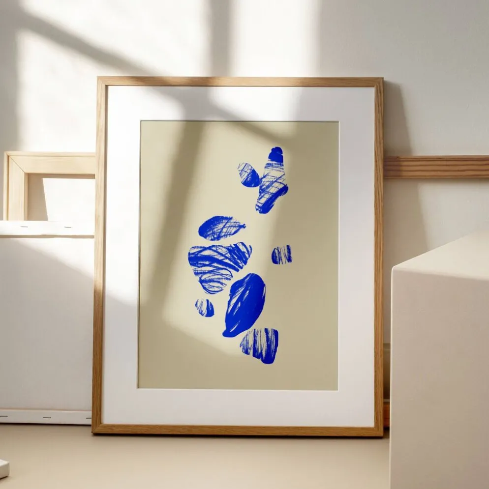 Impression giclée abstraite bleue, 50x70cm