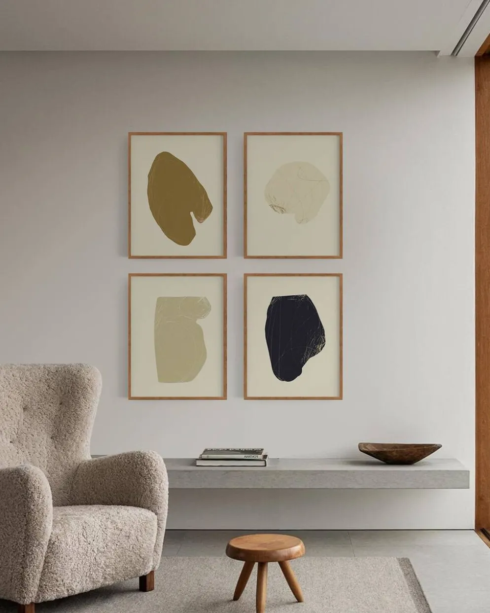 4 impressions giclées abstraites, lot de quatre, A3