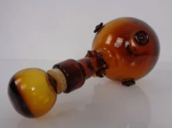 Italian Amber Glass Decanter with Stopper, 1960s