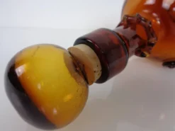 Italian Amber Glass Decanter with Stopper, 1960s