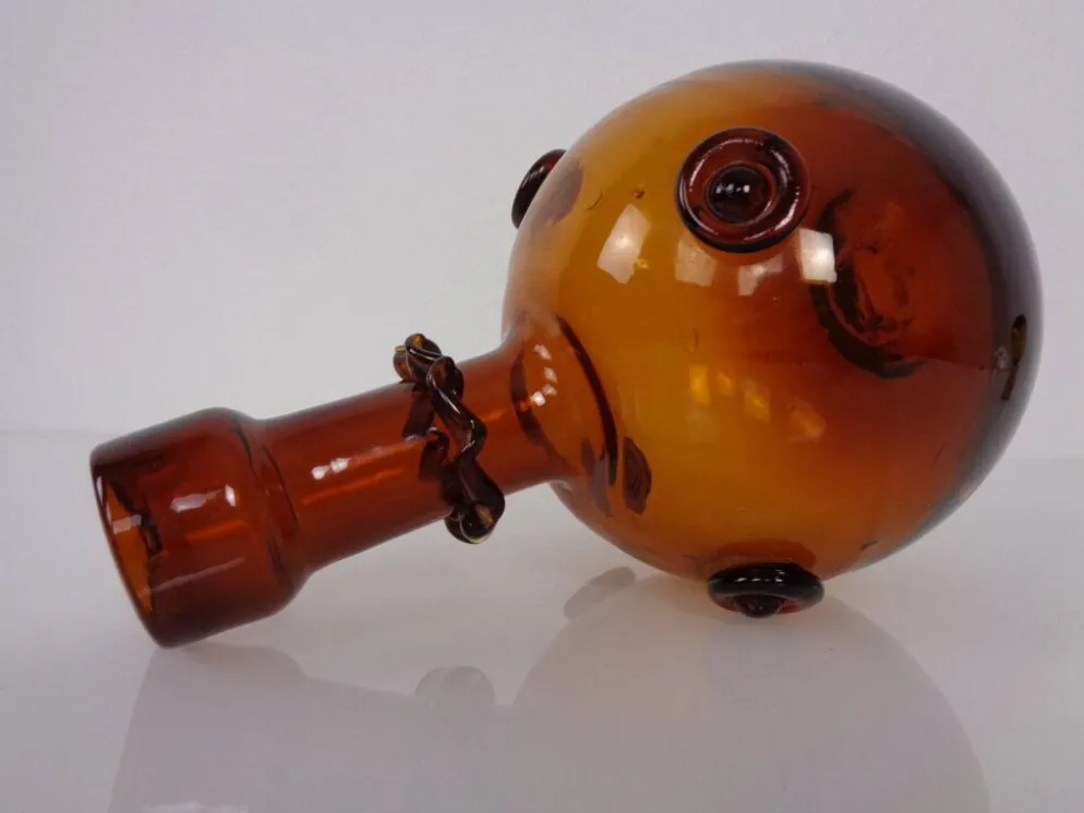 Italian Amber Glass Decanter with Stopper, 1960s