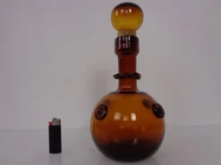 Italian Amber Glass Decanter with Stopper, 1960s