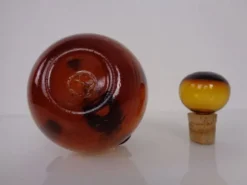 Italian Amber Glass Decanter with Stopper, 1960s