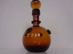 Italian Amber Glass Decanter with Stopper, 1960s