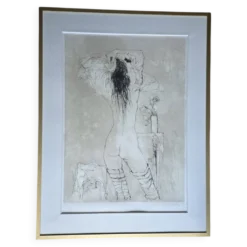 JANSEM Jean lithographie Nu De Dos A La Rose Vers 1970