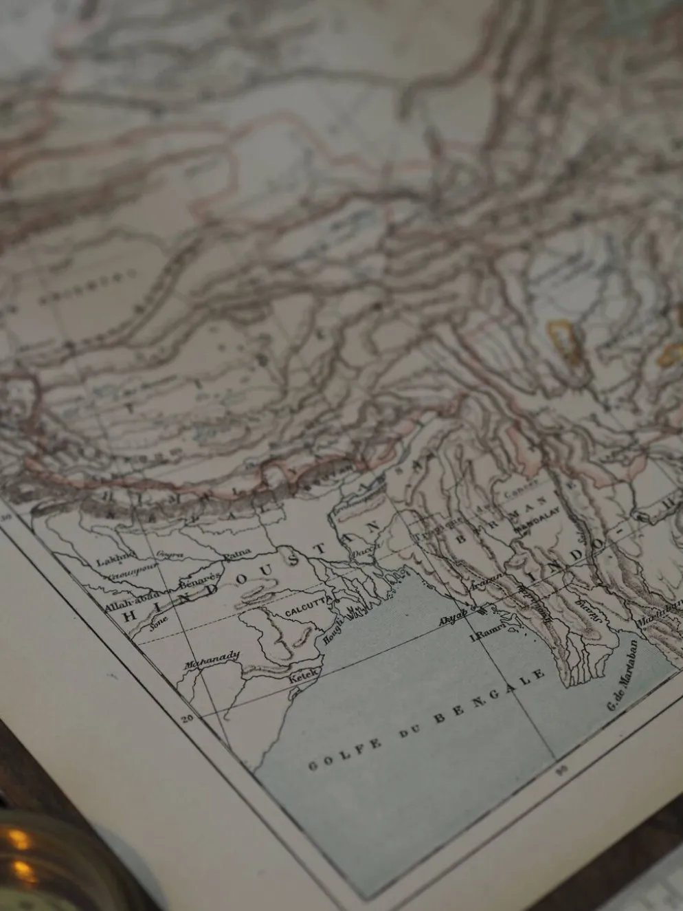 Japon et Chine, carte ancienne 1887 – Carte géographique vintage.