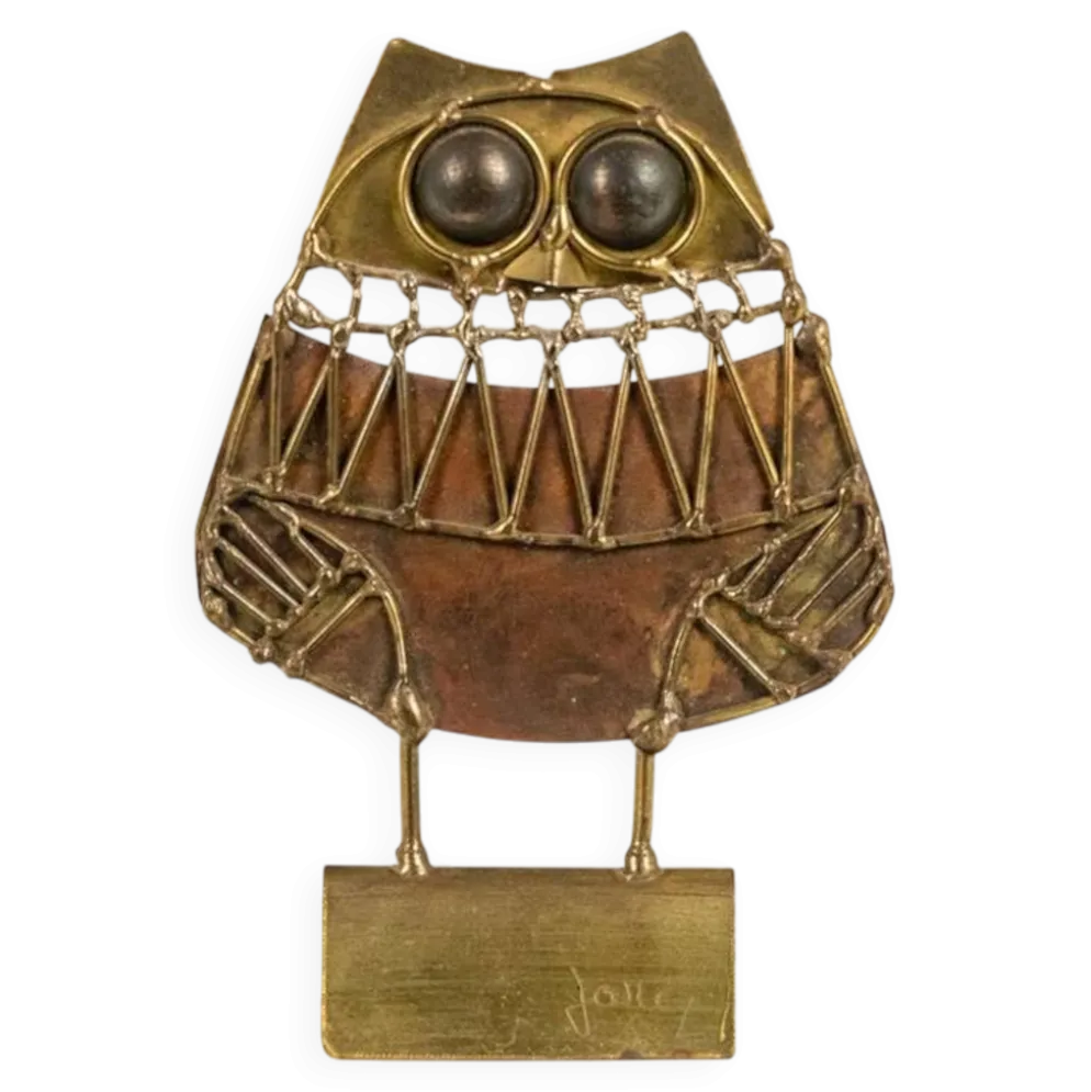 Jarcz. Sculpture de chouette brutaliste. Années 1970