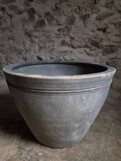 Jardinière ancienne en terre cuite – Cuve à lessive XIXe siècle XXL