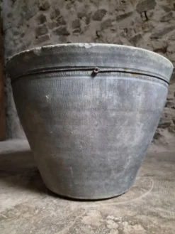 Jardinière ancienne en terre cuite – Cuve à lessive XIXe siècle XXL