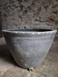 Jardinière ancienne en terre cuite – Cuve à lessive XIXe siècle XXL