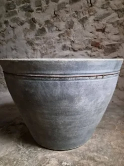 Jardinière ancienne en terre cuite – Cuve à lessive XIXe siècle XXL