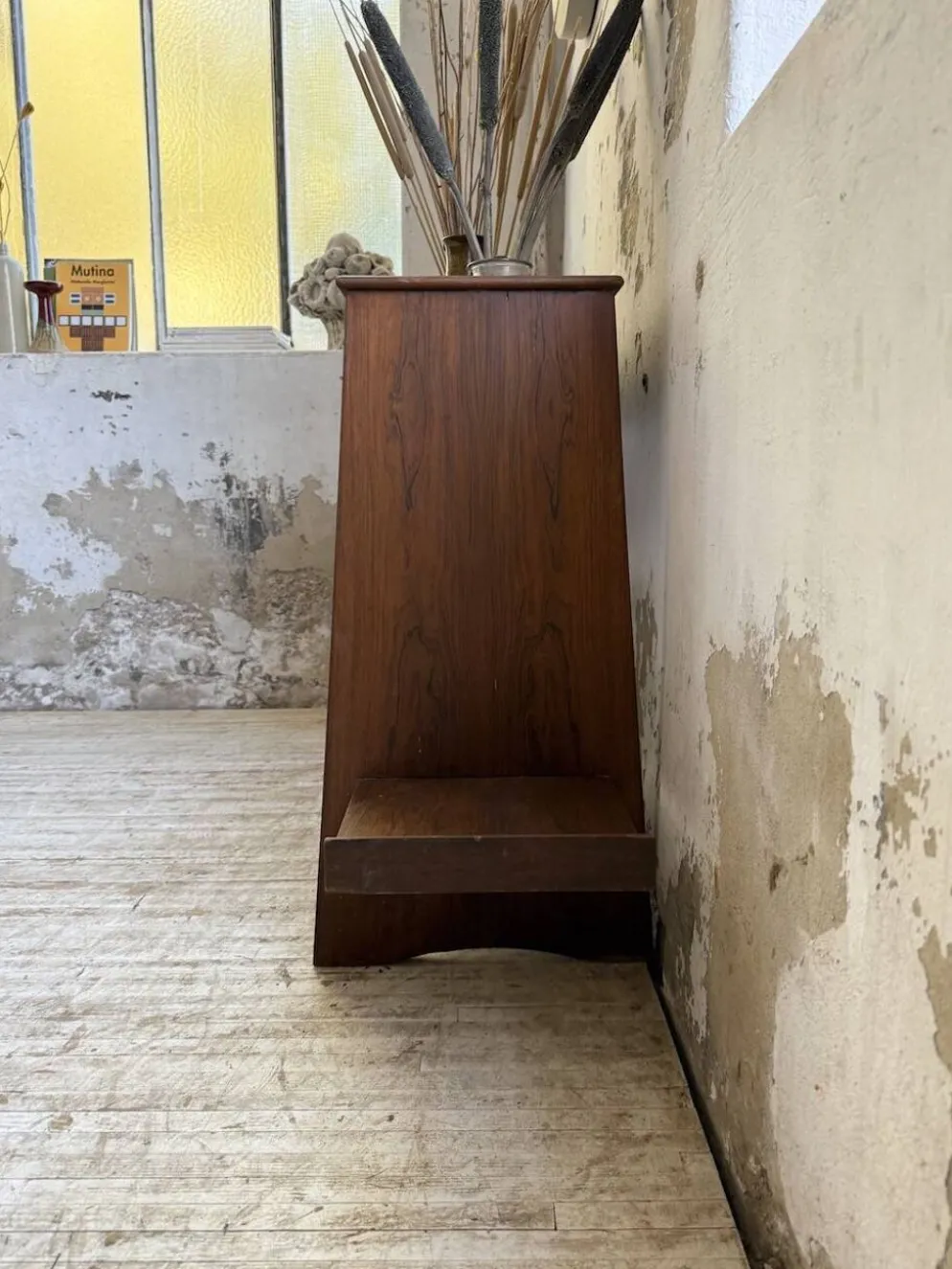 Jardinière années 50 palissandre constructiviste