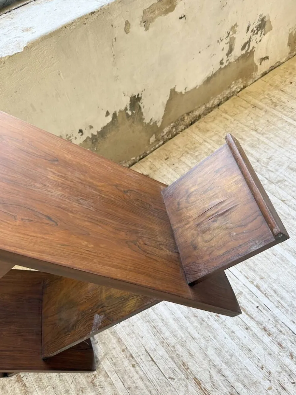 Jardinière années 50 palissandre constructiviste