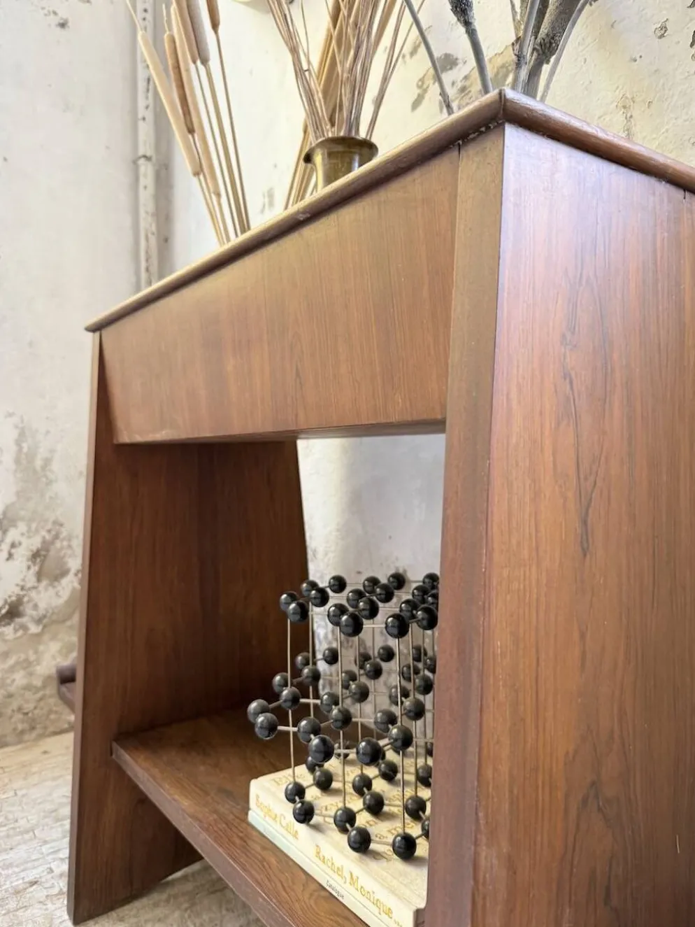 Jardinière années 50 palissandre constructiviste