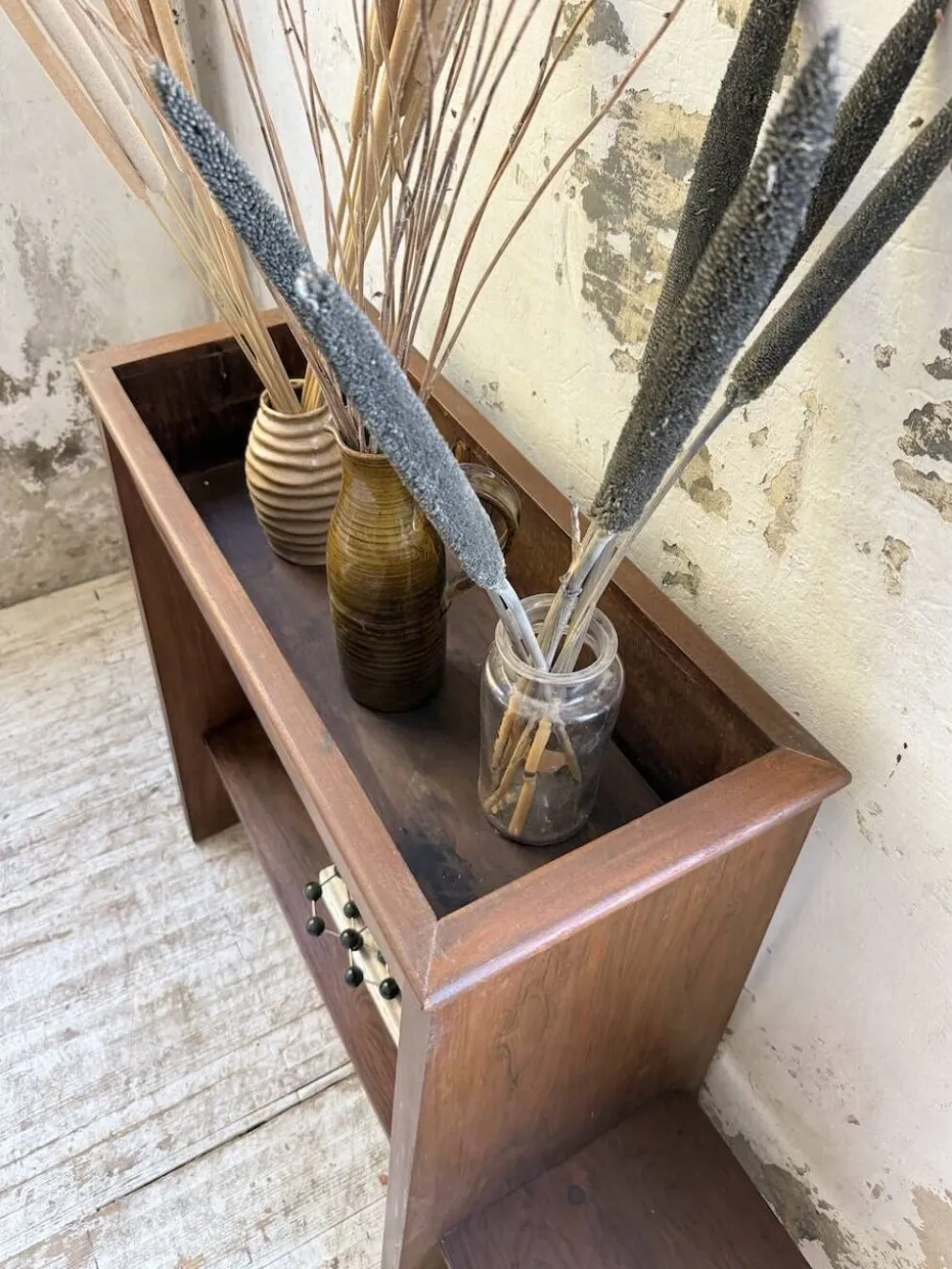 Jardinière années 50 palissandre constructiviste