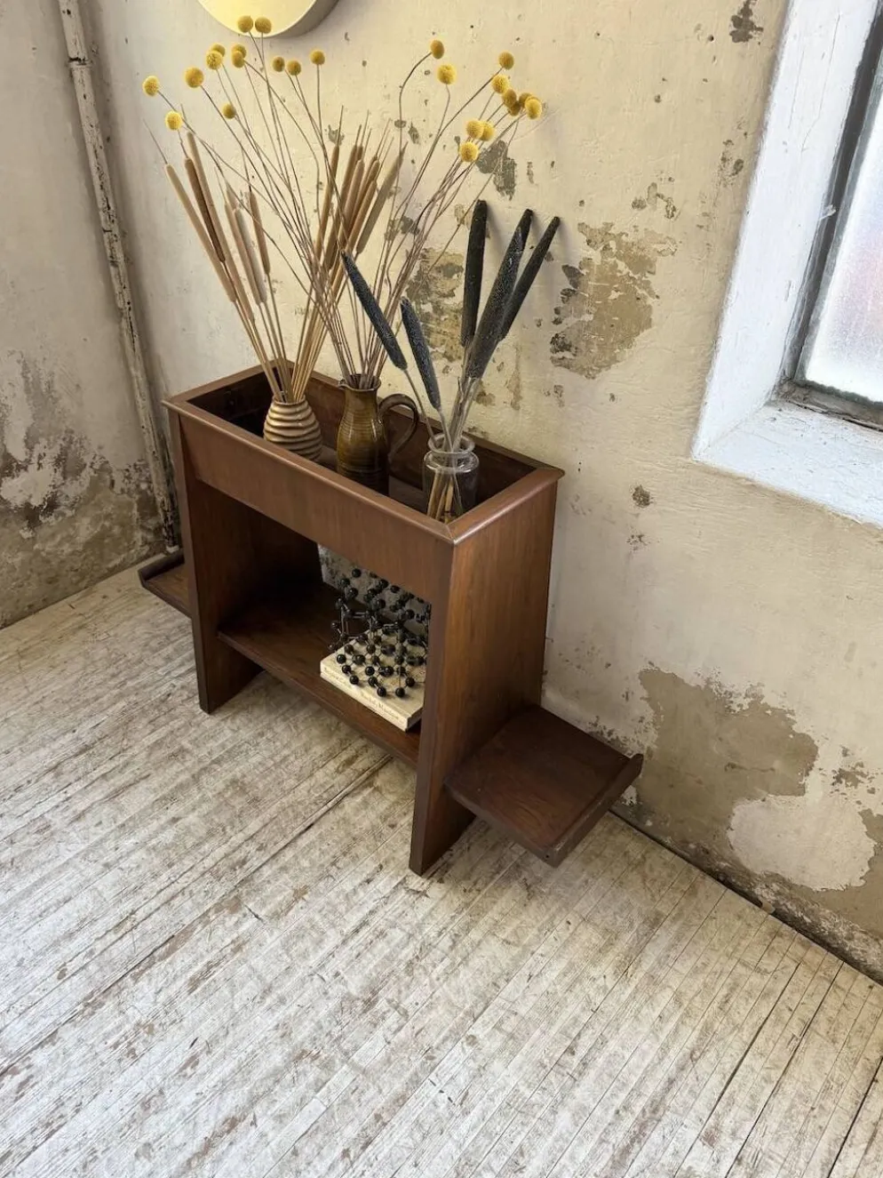 Jardinière années 50 palissandre constructiviste