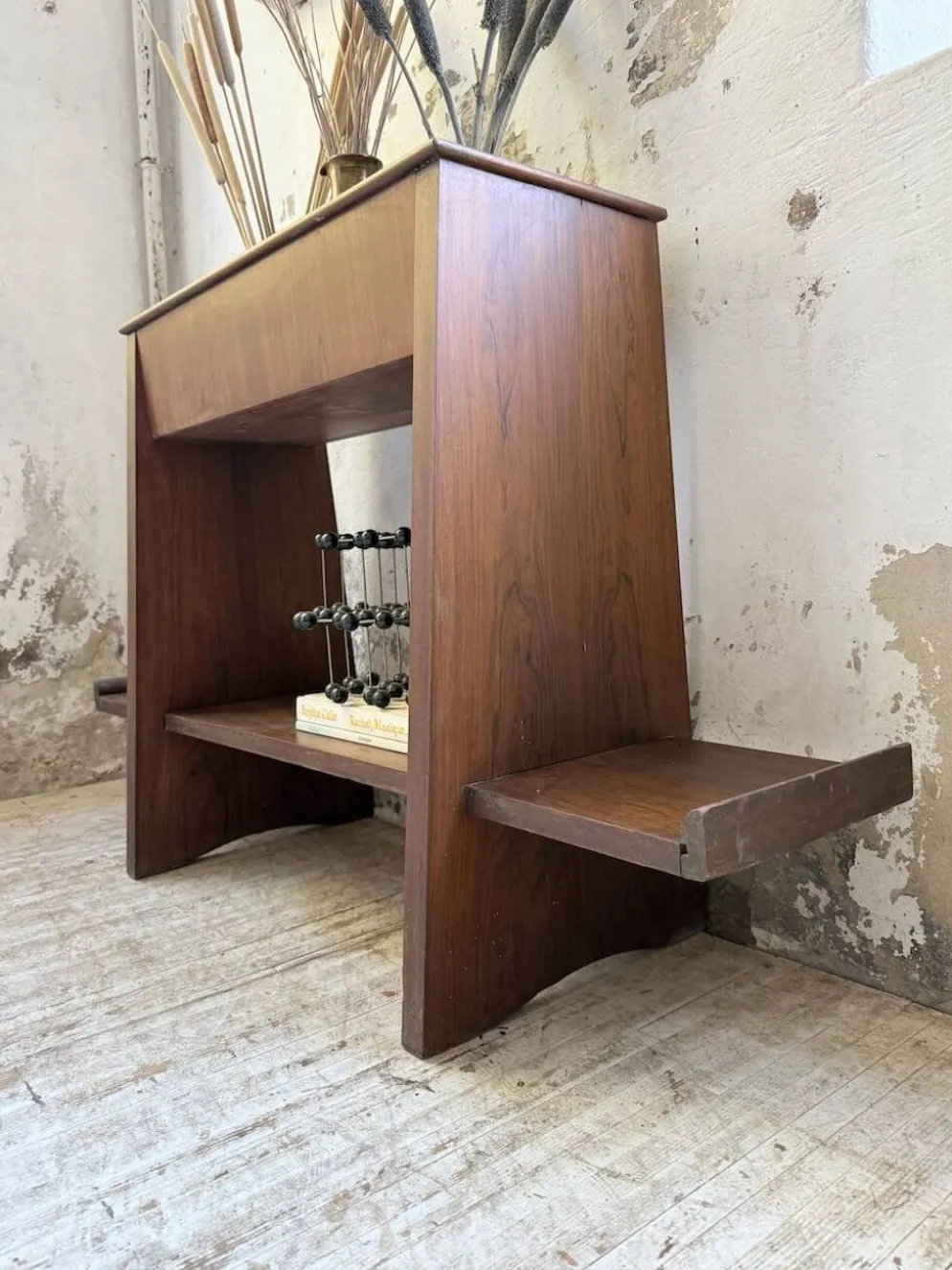 Jardinière années 50 palissandre constructiviste