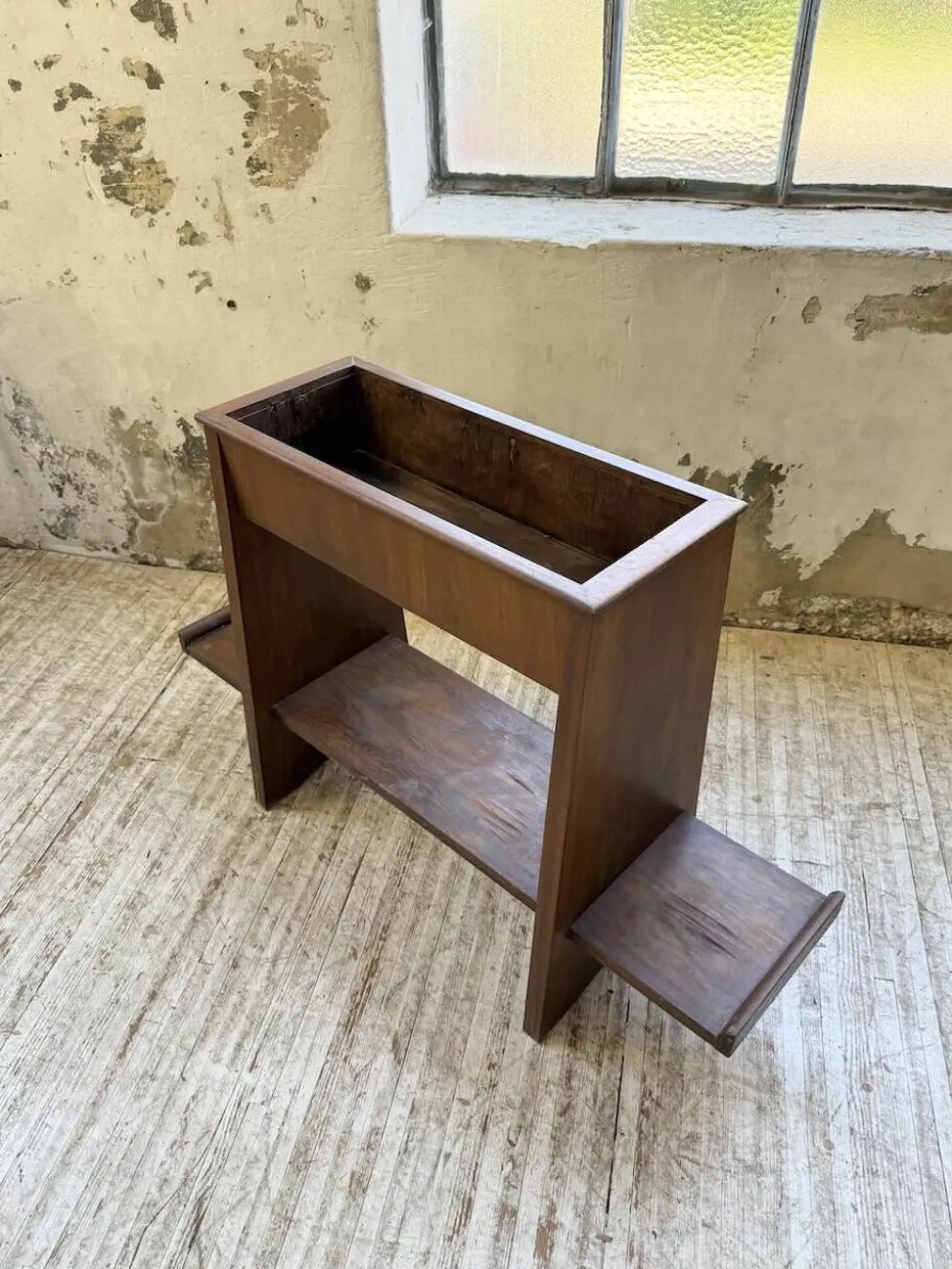 Jardinière années 50 palissandre constructiviste