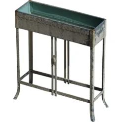 Jardinière en métal peint sur pied, Art of Vintage, années 1920