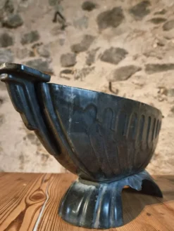 Jardinière française Art déco en fonte émaillée – 1920s–1930s